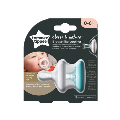 Tommee Tippee nyugtató cumi CTN anyamell formájú 0-6 hó 2db színes