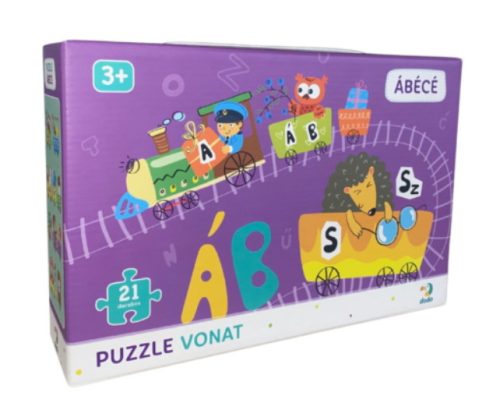 Puzzle, Dodo, magyar ABC vonat, 21 db-os, 28x28 cm dob.